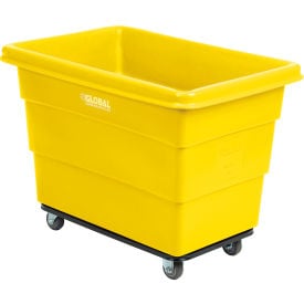 Global Industrial™ Plastic Bulk Box Truck 8 Bushel Steel Chassis Base Yellow