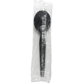 Boardwalk® Heavyweight Wrapped Soup Spoon Polystyrene Black Pack of 1000