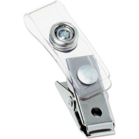 GBC® Badge Clip with Mylar Strap Silver 100/Box
