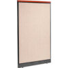 Interion® Deluxe Office Partition Panel with Pass Thru Cable 48-1/4""W x 77-1/2""H Tan