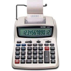 Victor® 12-Digit Calculator 12082 2 Color Printing 6"" X 8-1/4"" X 1-1/2"" White