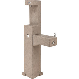 Global Industrial™ Outdoor Drinking Fountain with Bottle Filler Rotocast Granite Finish
