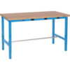 Global Industrial™ 96 x 30 Adjustable Height Workbench - Power Apron Shop Top Square Edge Blue