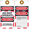 Bilingual Lockout Tags - Do Not Operate Equipment Tag-Out - 10/Pack