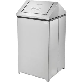 Global Industrial™ Stainless Steel Square Swing Top Trash Can 40 Gallon