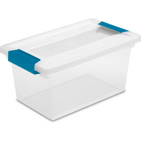 Sterilite Medium Clip Clear Storage Box With Latched Lid 19628604 - 11""L x 6-5/8""W x 5-3/8""H