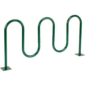 Global Industrial™ Wave Bike Rack 7-Bike Capacity Flange Mount Green