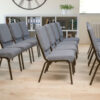 Flash Furniture 18.5''W Stacking Church Chair - Fabric - Gray - Hercules Series
