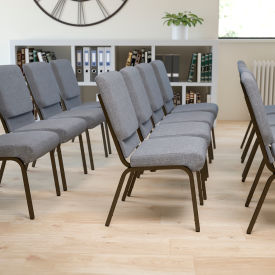 Flash Furniture 18.5''W Stacking Church Chair - Fabric - Gray - Hercules Series