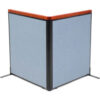 Interion® Deluxe Freestanding 2-Panel Corner Room Divider 36-1/4""W x 43-1/2""H Panels Blue