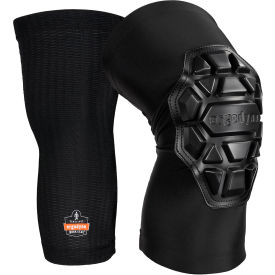 Ergodyne® Proflex® 550 Padded Knee Sleeves w/ 3 Layer Foam Cap XL+ Black