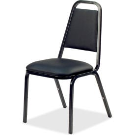Lorell® Upholstered Stacking Chair 18""W x 22""D x 34-1/2""H Black 4/Carton