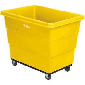 Global Industrial™ Plastic Bulk Box Truck 16 Bushel Steel Chassis Base Yellow