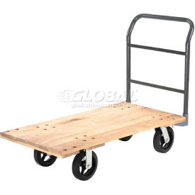 Global Industrial™ Hardwood Deck Platform Truck 48 x 24 2400 Lb. Capacity 8"" Rubber Casters