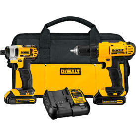 DeWALT® 20V MAX Cordless Drill Driver/Impact Driver Combo Kit 1.3 Ah Lithium Ion