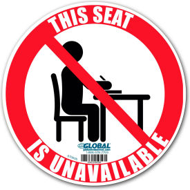 Global Industrial™ 6"" Round Seat Unavailable Adhesive Sign