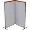 Interion® Deluxe Freestanding 2-Panel Corner Room Divider 36-1/4""W x 73-1/2""H Panels Gray