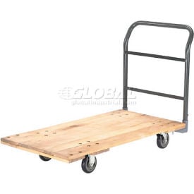 Global Industrial™ Hardwood Deck Platform Truck 60 x 30 1000 Lb. Capacity 5"" Poly Casters
