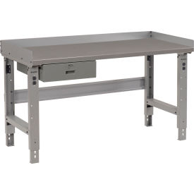 Global Industrial™ Workbench w/ Steel Square Edge Top & Drawer 72""W x 36""D Gray