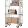 Global Industrial Folding Truck w/Solid Shelves 2000 lb. Cap 38""L x 25""W x 66""H Silver