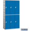 Salsbury 2-Tier 6 Door Plastic Locker 38-1/4""W x 18""D x 74""H Blue Unassembled