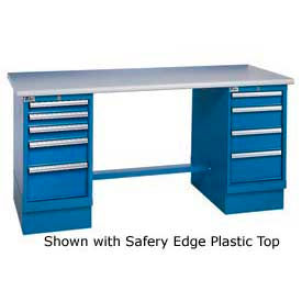 Global Industrial™ 60 x 30 Safety Maple Pedestal Workbench with 8 Drawers
