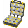 ShopSol 1010496 Bin Compartment Case - 2 Sided 18 Locking Bins 26""L x 12""W x 3""H - Black/Yellow