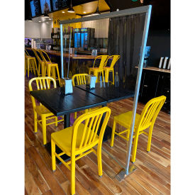 Global Industrial™ Floor Supported Portable Personal Safety Partition 6'W x 6'H - Clear
