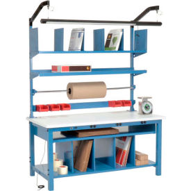 Global Industrial™ Complete Packing Workbench W/Power Apron ESD Square Edge 60""W x 30""D