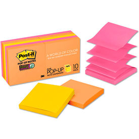 Post-it® Pop-up Notes Super Sticky Pop-Up Notes Rio de Janeiro 3"" x 3"" 90 Sheets 10/Pack