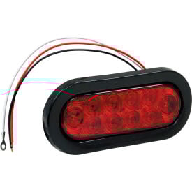 6-1/2"" Oval 10 Led Red Stop-Turn Tail Light W/ Grommet & Plug - Min Qty 3