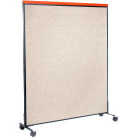 Interion® Mobile Deluxe Office Partition Panel 60-1/4""W x 100-1/2""H Tan
