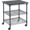 Interion® Deskside Wire Machine Stand 24""W x 20""D x 27""H Black