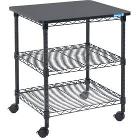 Interion® Deskside Wire Machine Stand 24""W x 20""D x 27""H Black