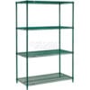 Nexel® 4 Shelf Poly-Green® Wire Shelving Unit Starter 60""W x 24""D x 74""H