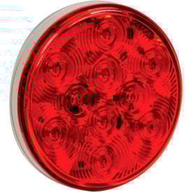 Buyers 4"" Red round Stop/Turn/Tail Light With 10 LED With AMP-Style Connection - 5624151