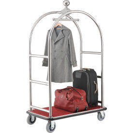 Global Industrial™ Bellman Cart With Curved Uprights 6"" Casters Silver Stainless Steel