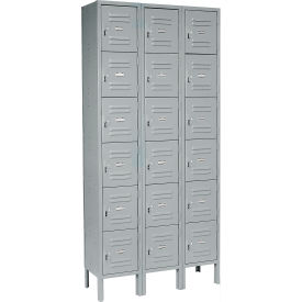 Global Industrial™ Capital® 6-Tier 18 Door Box Locker 36""W x 12""D x 78""HGrayUnassembled