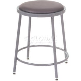 Interion® Big and Tall Steel Shop Stool - Vinyl  Gray
