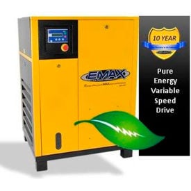EMAX ERV0100001 10HP Rotary Screw Compressor Tankless 145 PSI 45 CFM 1PH 208/230V