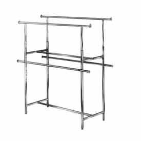 Clamp-On Hangrail For Double Bar Garment Racks K40 And K41 - Chrome