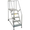 10 Step Steel Rolling Stock Picker Ladder w/ 42"" Handrails Perforated Treads 500 Lb Capacity