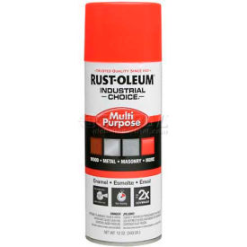 Rust-Oleum Industrial 1600 System Gen Purpose Enamel Aerosol Fluor. Red-Orange 12 oz. - 1655830