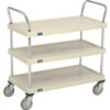 Nexel® Plastic Utility Cart w/3 Shelves & Poly Casters 900 lb. Cap 36""L x 18""W x 39""H Tan