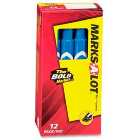Avery® Marks-A-Lot Desk-Style Permanent Marker Medium Chisel Tip Blue Ink Dozen