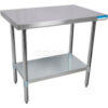 BK Resources 430 Stainless Steel Table 72 x 24"" Galvanized Undershelf 18 Gauge