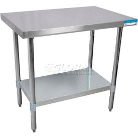 BK Resources 430 Stainless Steel Table 72 x 24"" Galvanized Undershelf 18 Gauge