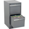 Global Industrial™ Pedestal W/ 2 Drawers 15-3/4""W x 20""D Gray