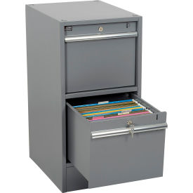 Global Industrial™ Pedestal W/ 2 Drawers 15-3/4""W x 20""D Gray