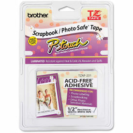 Brother® P-Touch® TZ Photo-Safe Tape Cartridge 1/2""W Black on White
